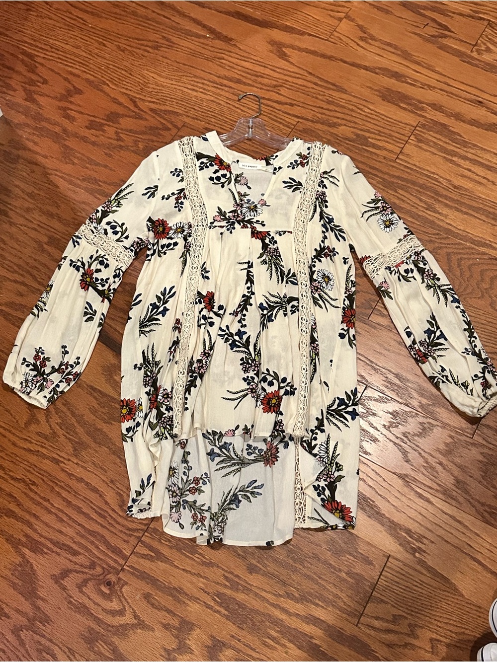 Blu Pepper Hi/Low BOHO style top/dress, size Small, Fits like a Medium